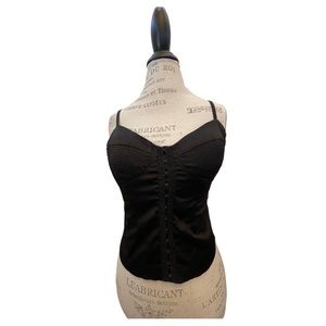 Silky Black Bustier - Vintage Y2K